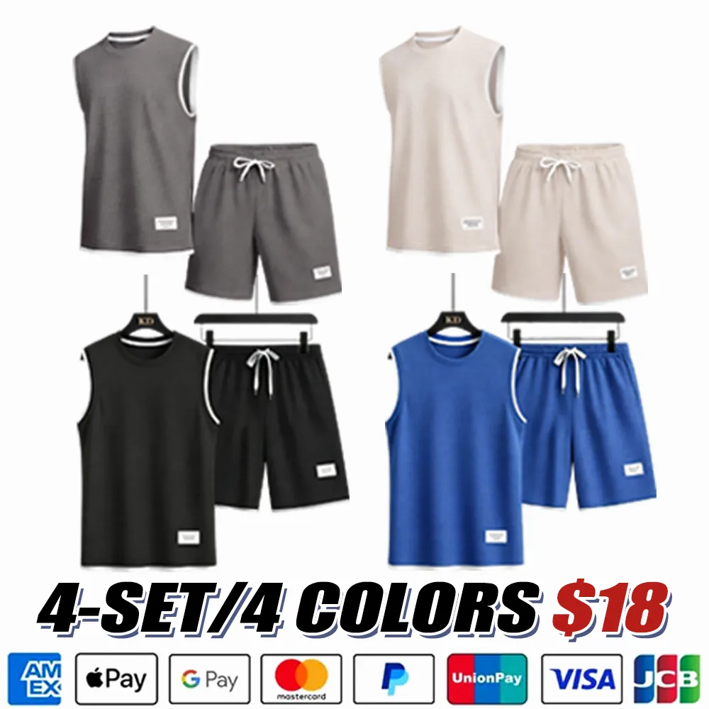 Men's Short-Sleeve T-Shirt & Drawstring Short Set Tank Top & Short 2-Piece Set