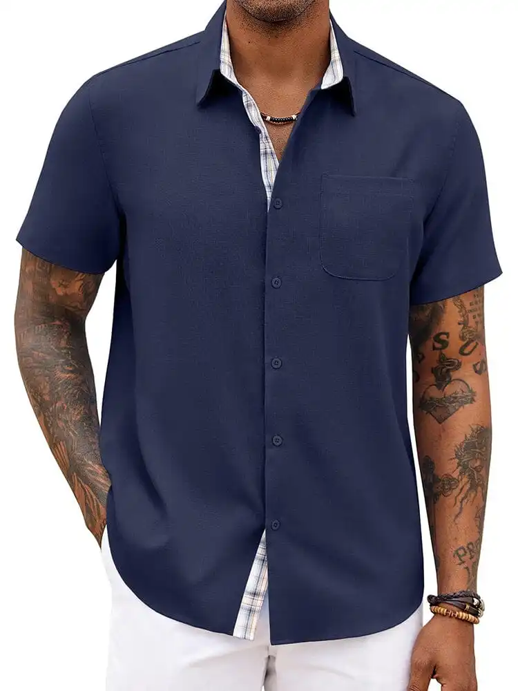 Plaid Collar Detail Shirt