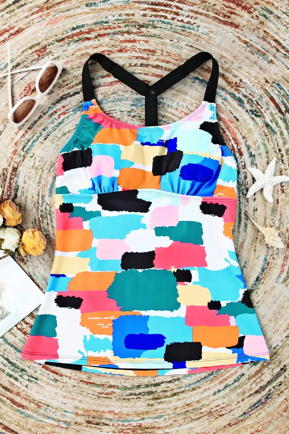 Swimwear Paisley Floral Camouflage Print Boho Tankini Top