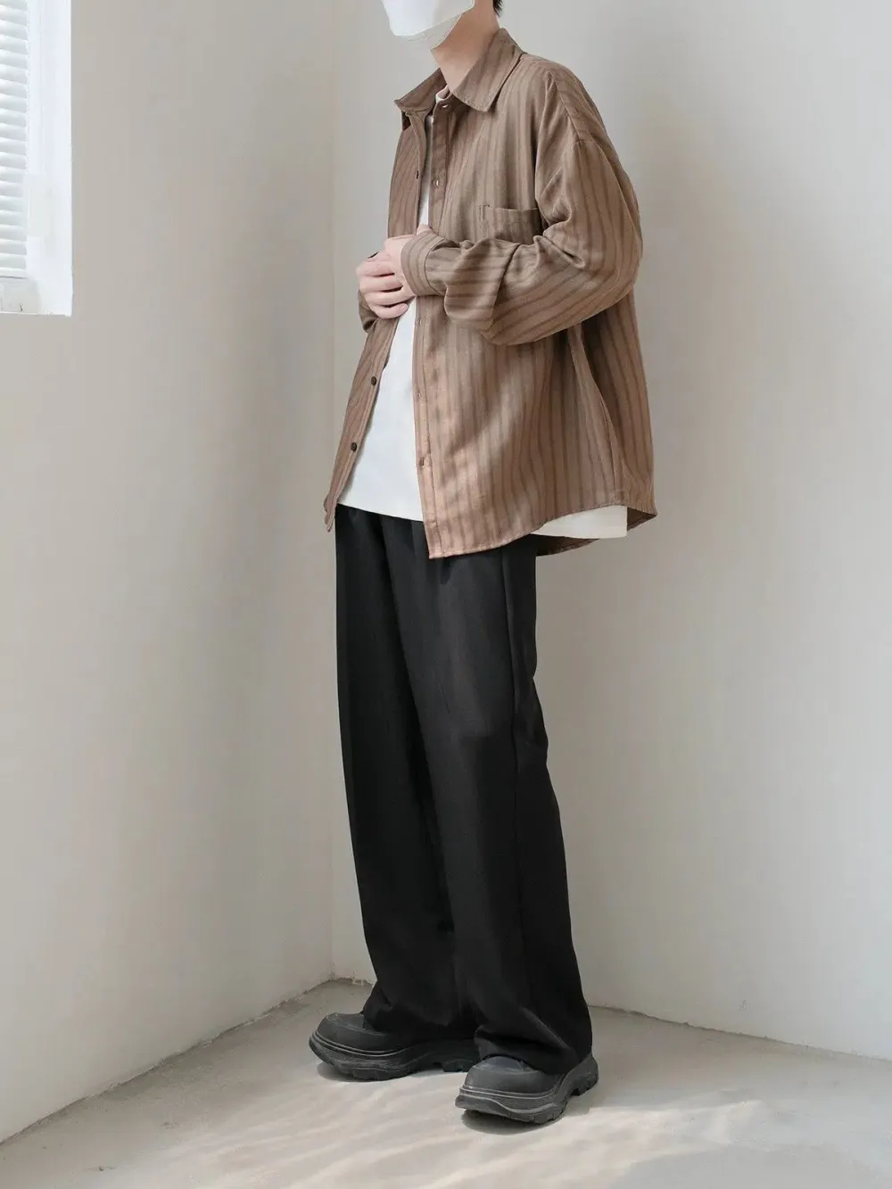 Striped Pattern Buttoned Shirt