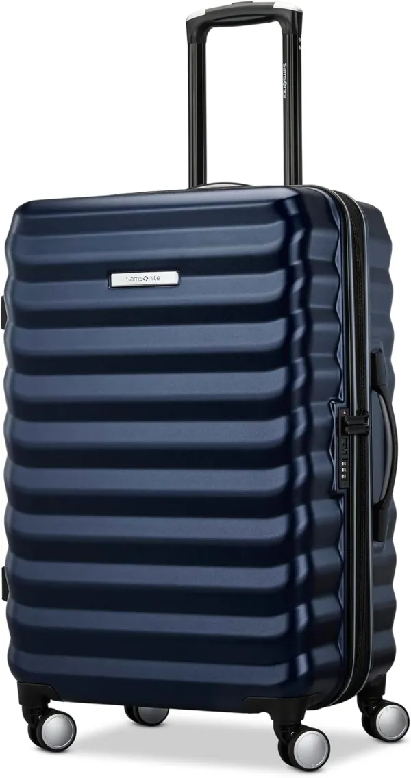 Samsonite Hard-Sided 28-Inch Lightweight Checked Large Expandable Element Suitcase: Durable, 360° Spinner Wheels, Adjustable Telescopic Handle, TSA-Approved Lock - Alpine Black