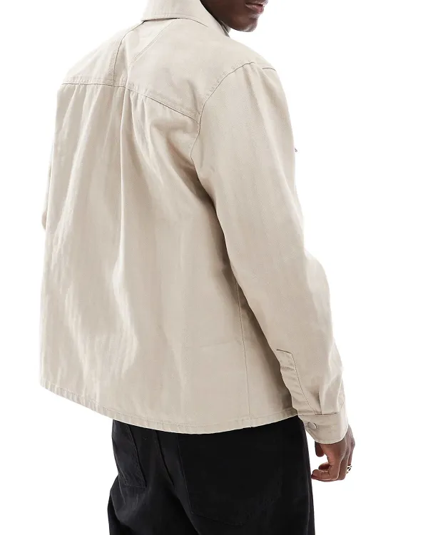 Polyester Over Shirt In Stone