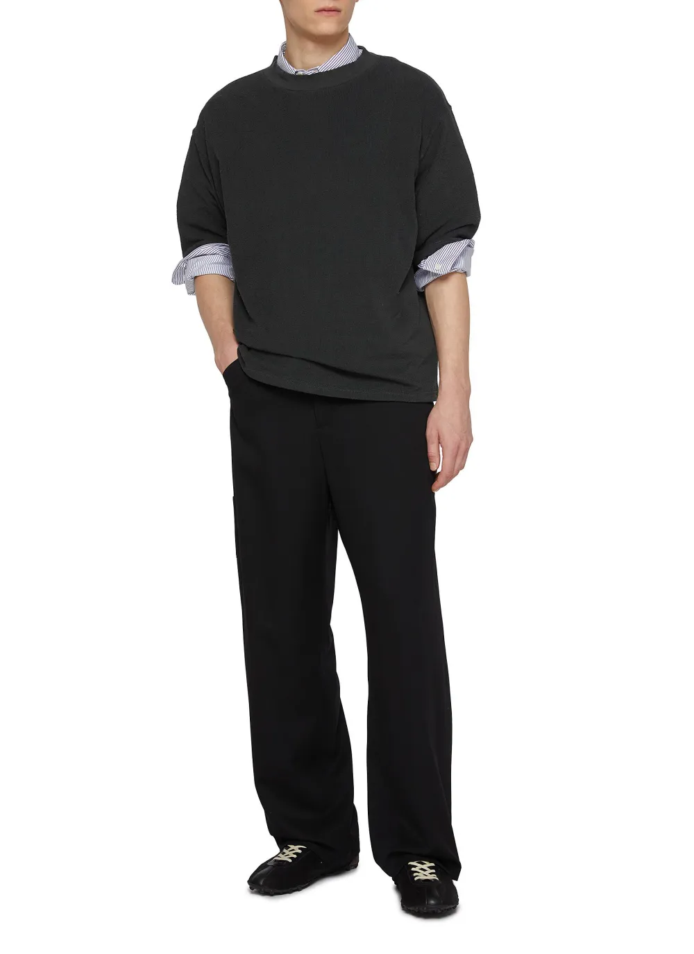 Leisure Simple Daily Soft Black Crewneck T-Shirts
