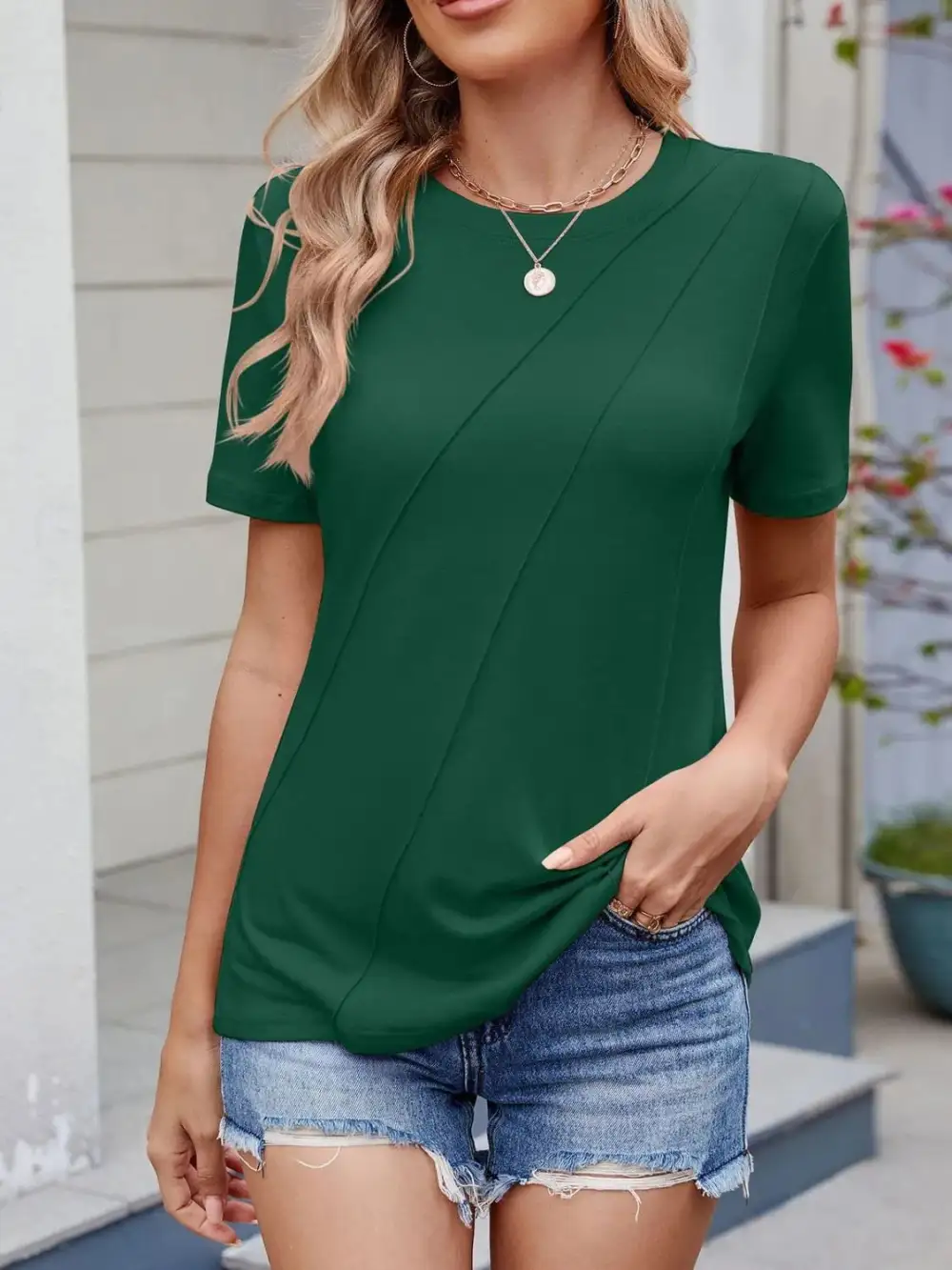 Relaxed Round Neck Short Sleeve T-Shirt