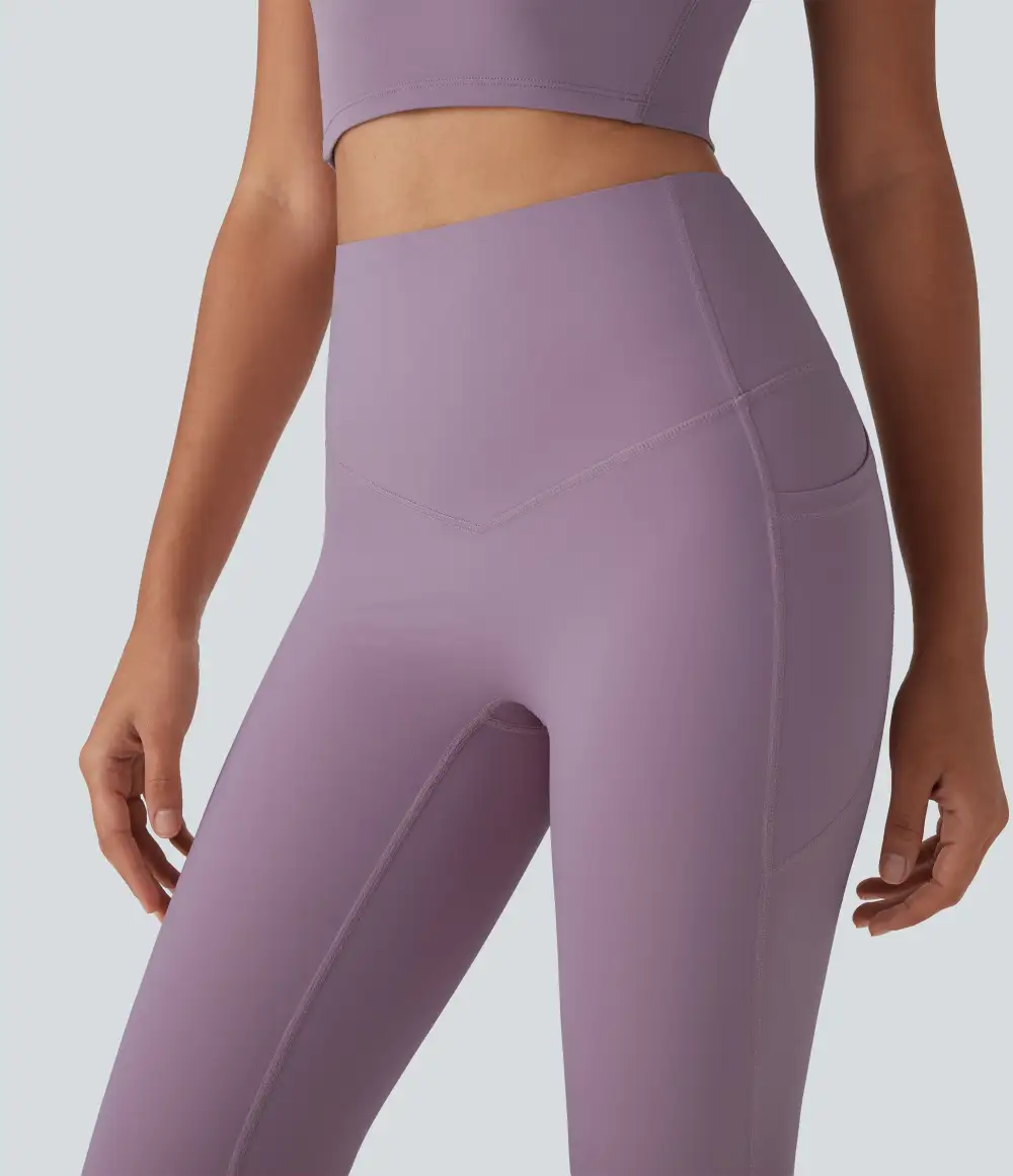 UltraSculpt Cool Quick Dry SoCinched High Waisted Tummy Control Shaping Yoga Leggings with Pockets-UPF50+