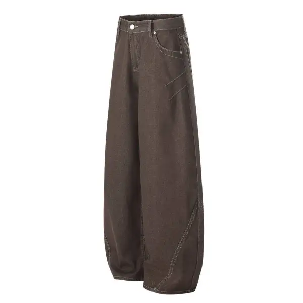 Baggy Cargo Washed Denim Jeans