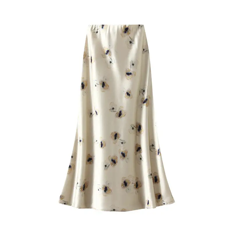 Heritage Satin Print Mermaid Skirt
