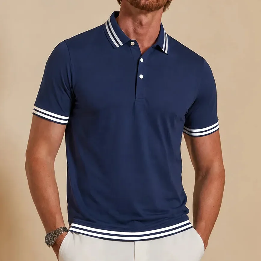 Casual Performance Short Sleeve Button Up Polo Shirt