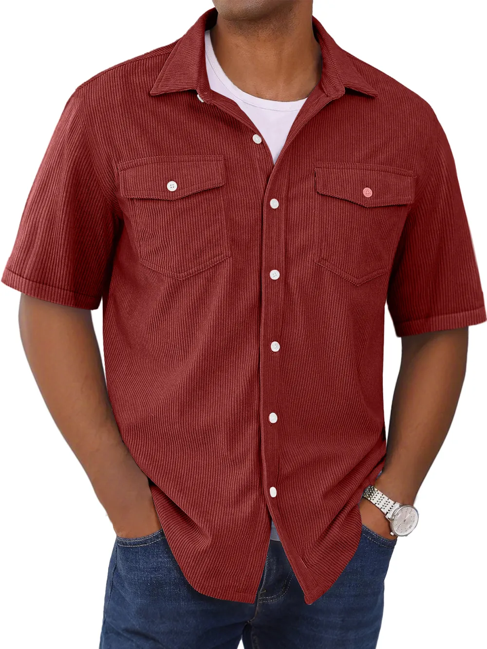 Garment Washed Double Pocket Shirt