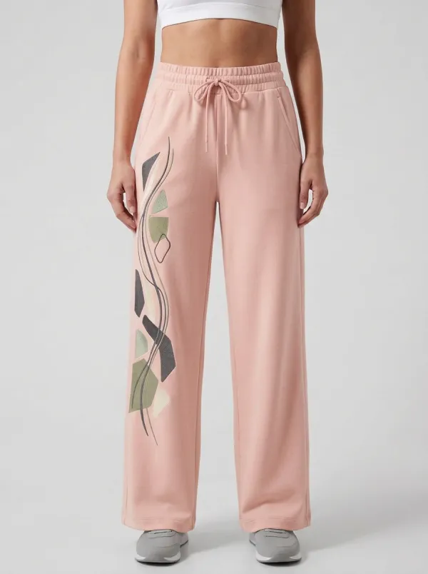 Women's Abstract Geometric Wave Graphic Wide Leg Sweatpants