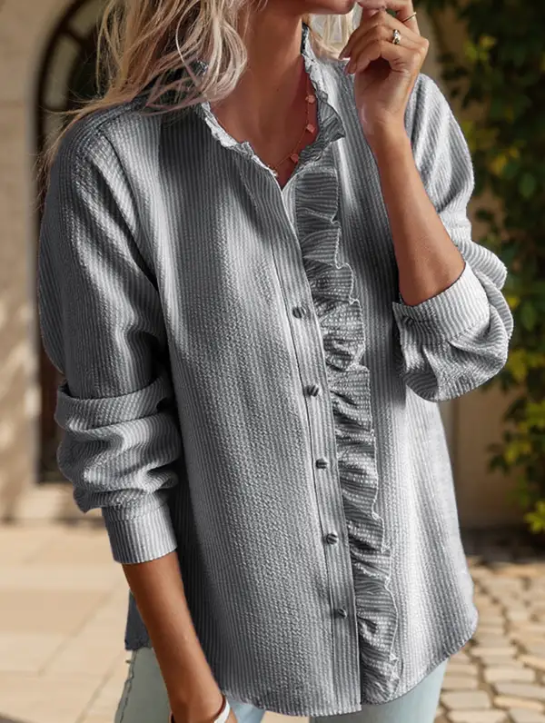 Artful Ruffle Detail Blouse