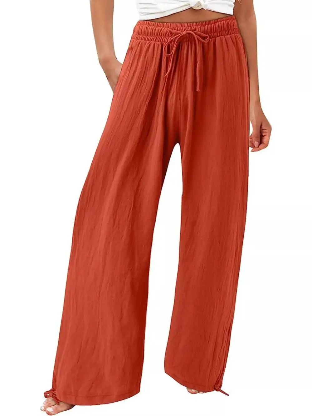 Full Size Wide Leg Pants with Drawstring Waist Plus