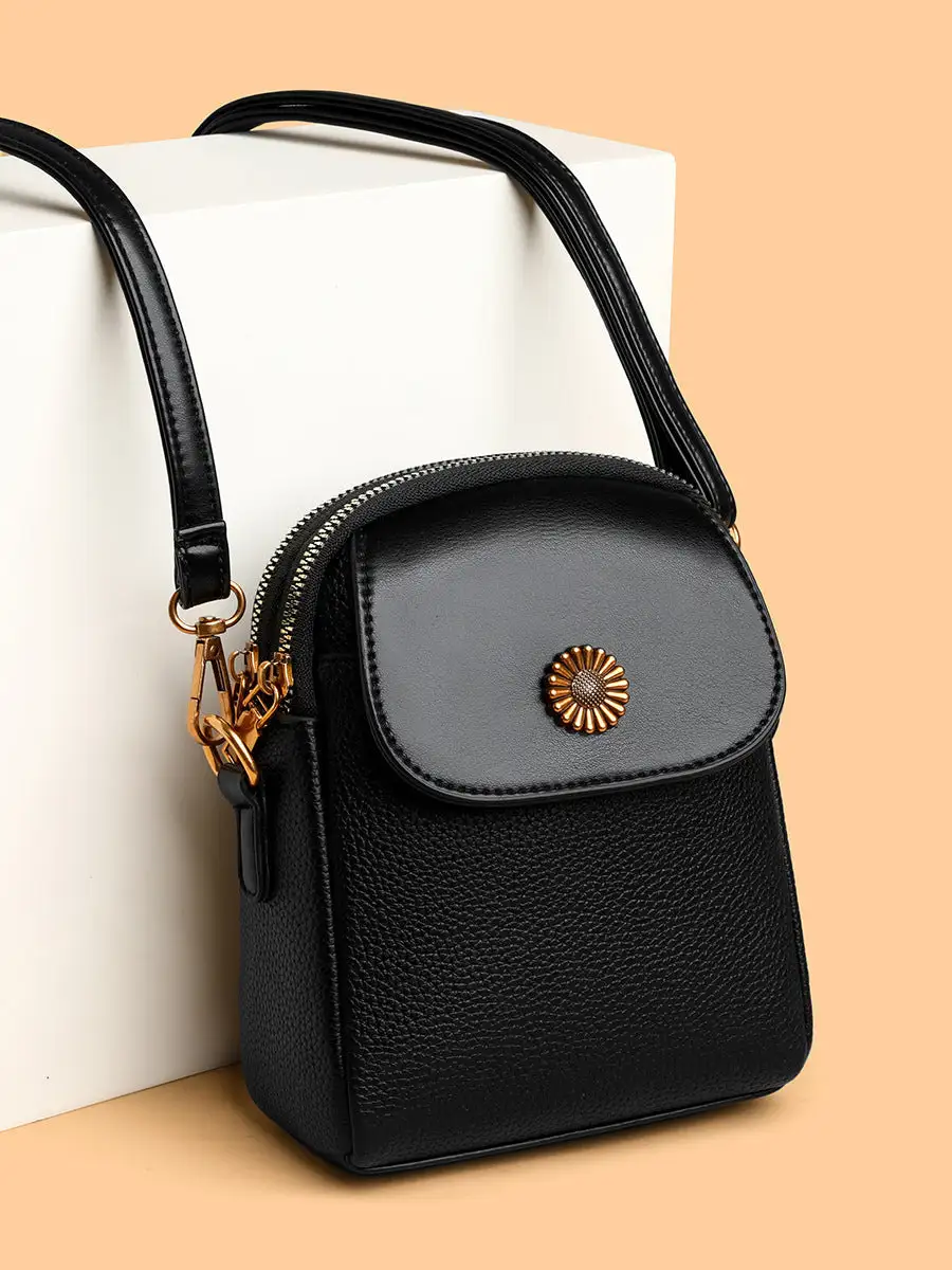 Compact Soft Leather Crossbody Bag