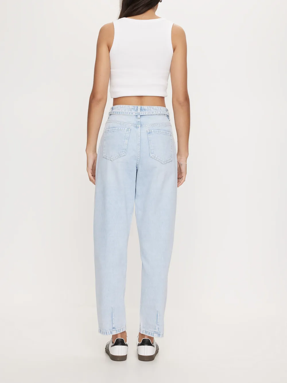 Dark-Colored Drawstring Jeans