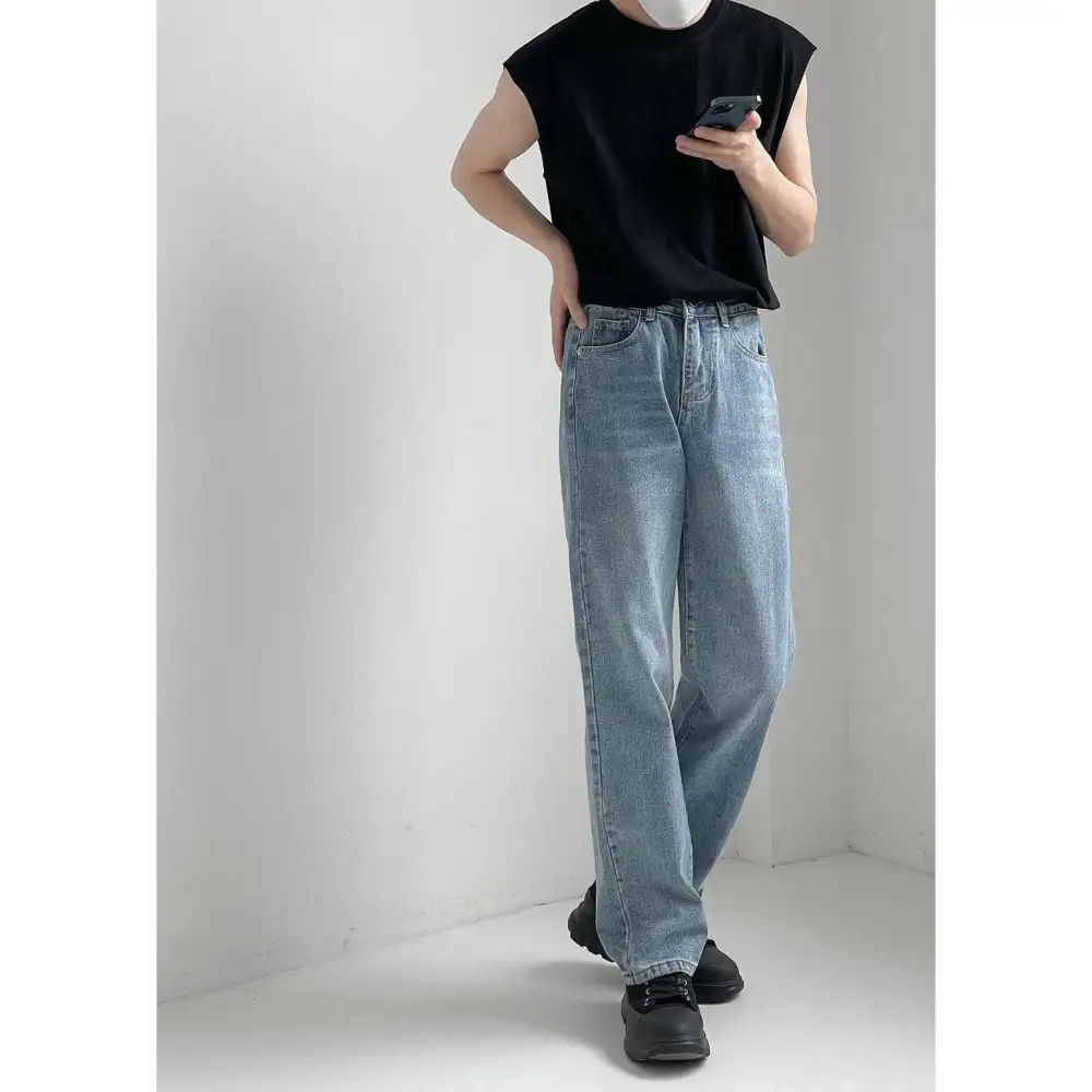 Roomy Fit Straight Leg Jeans