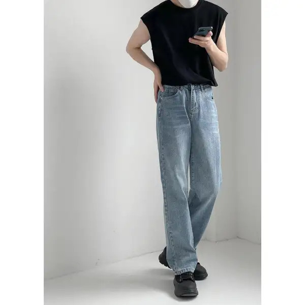 Roomy Fit Straight Leg Jeans
