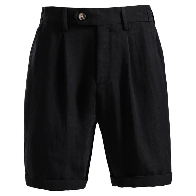 Men's Rolled Hem Tailored Linen Shorts