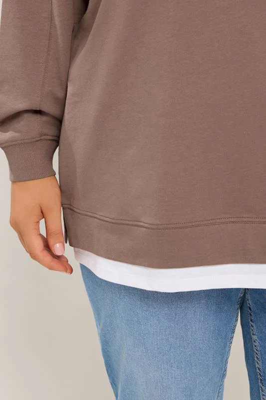 Brown 2-In-1 Sweatshirt detail 3