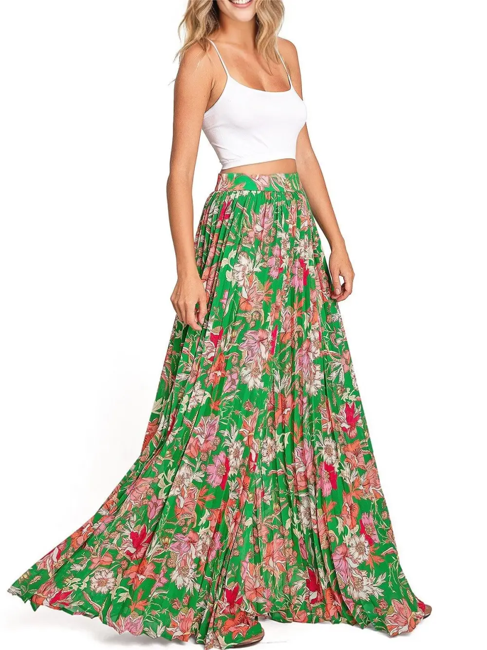 Floral Pleated Pants