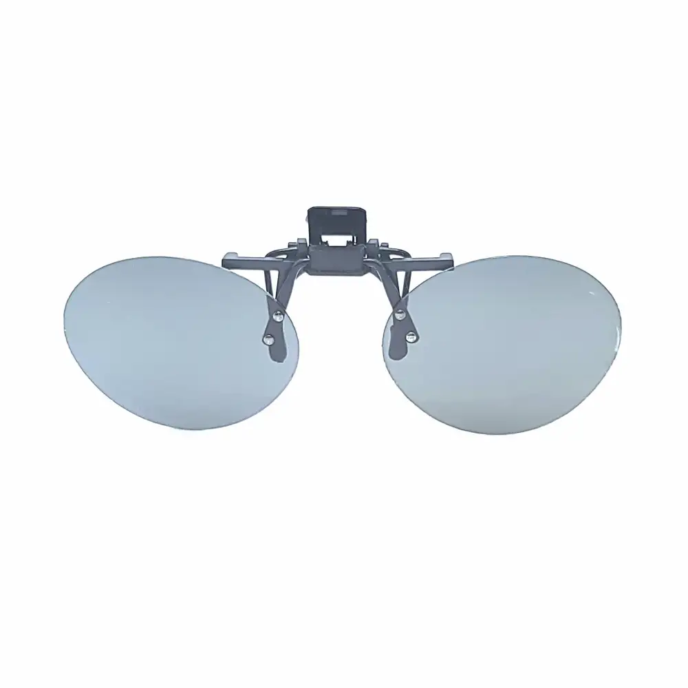 54mm Oval Polarized Flip-Up Clip-On Sunglasses