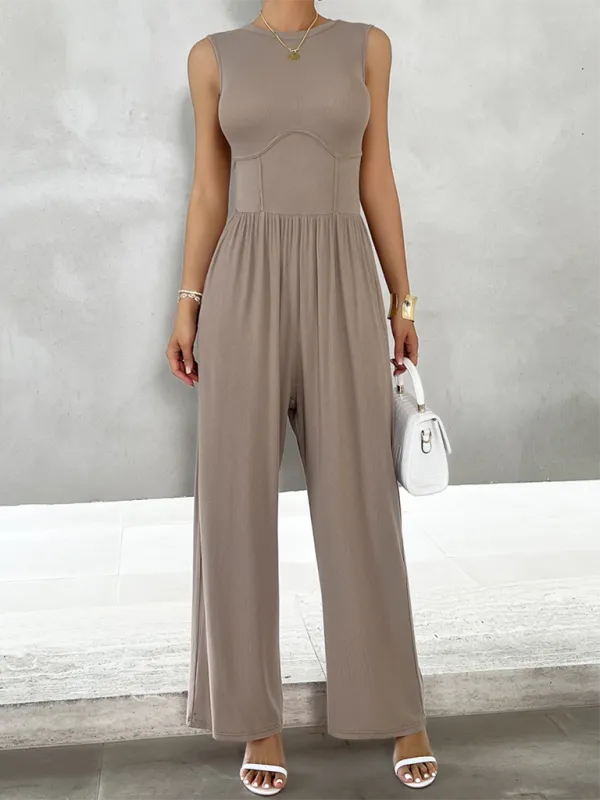 Clean Slim Fit Sleeveless Jumpsuit