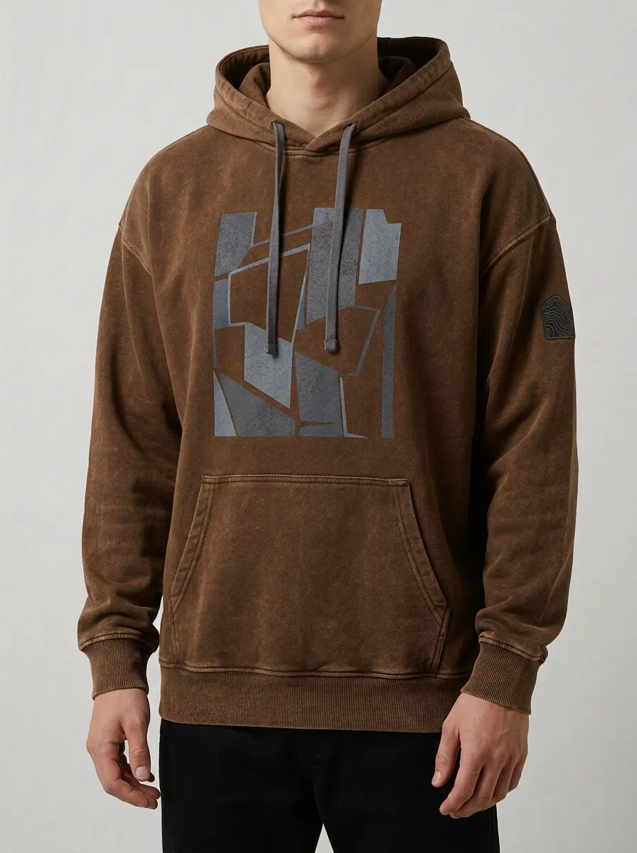 Men's Everyday Abstract Geometric Pattern Print Hoodie