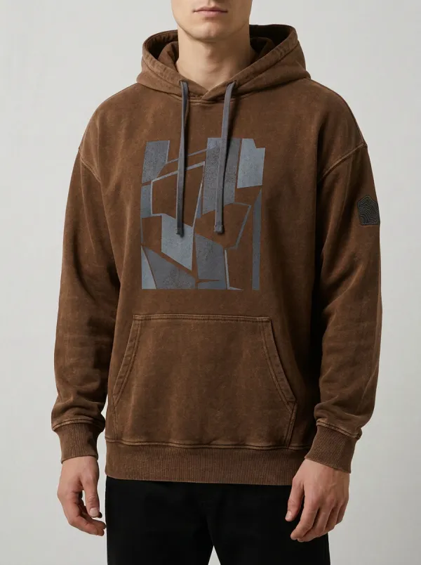 Men's Everyday Abstract Geometric Pattern Print Hoodie