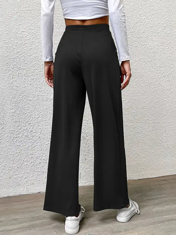High Waist Straight Leg Pocketed Versatile Pants