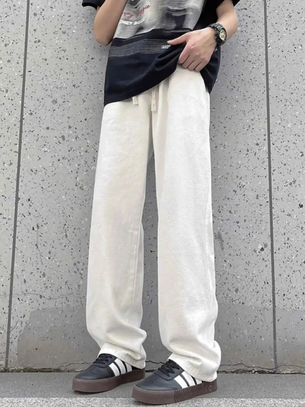 Modern Drawstring Wide Leg Pants