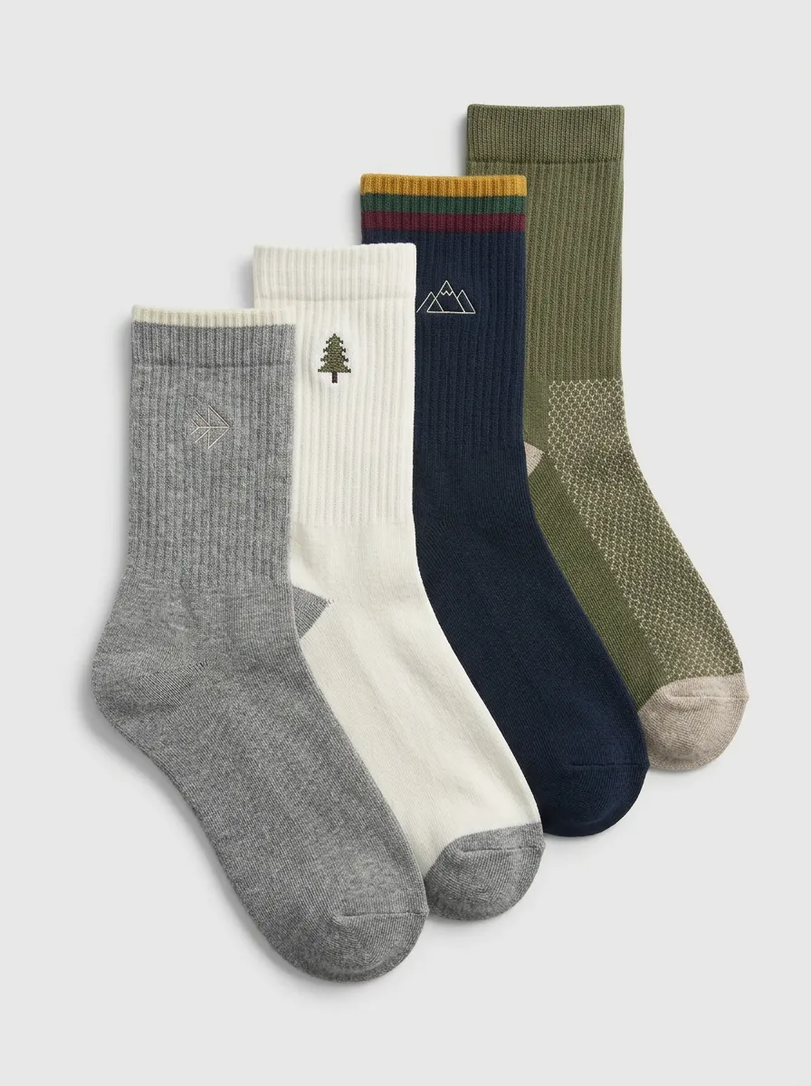 Unisex Daily-Style Four Pair Socks