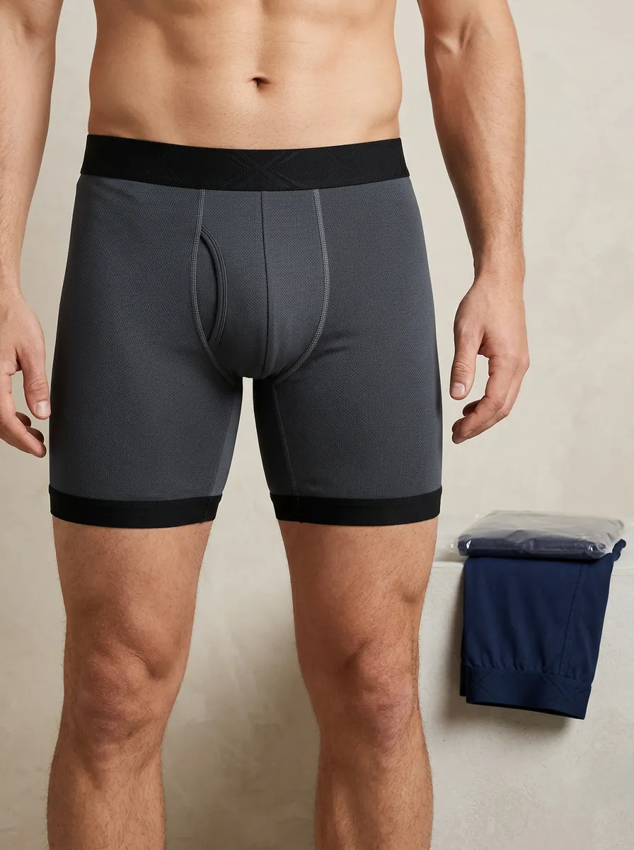 Men's Bold Athletic Performance Mesh Boxer Briefs
