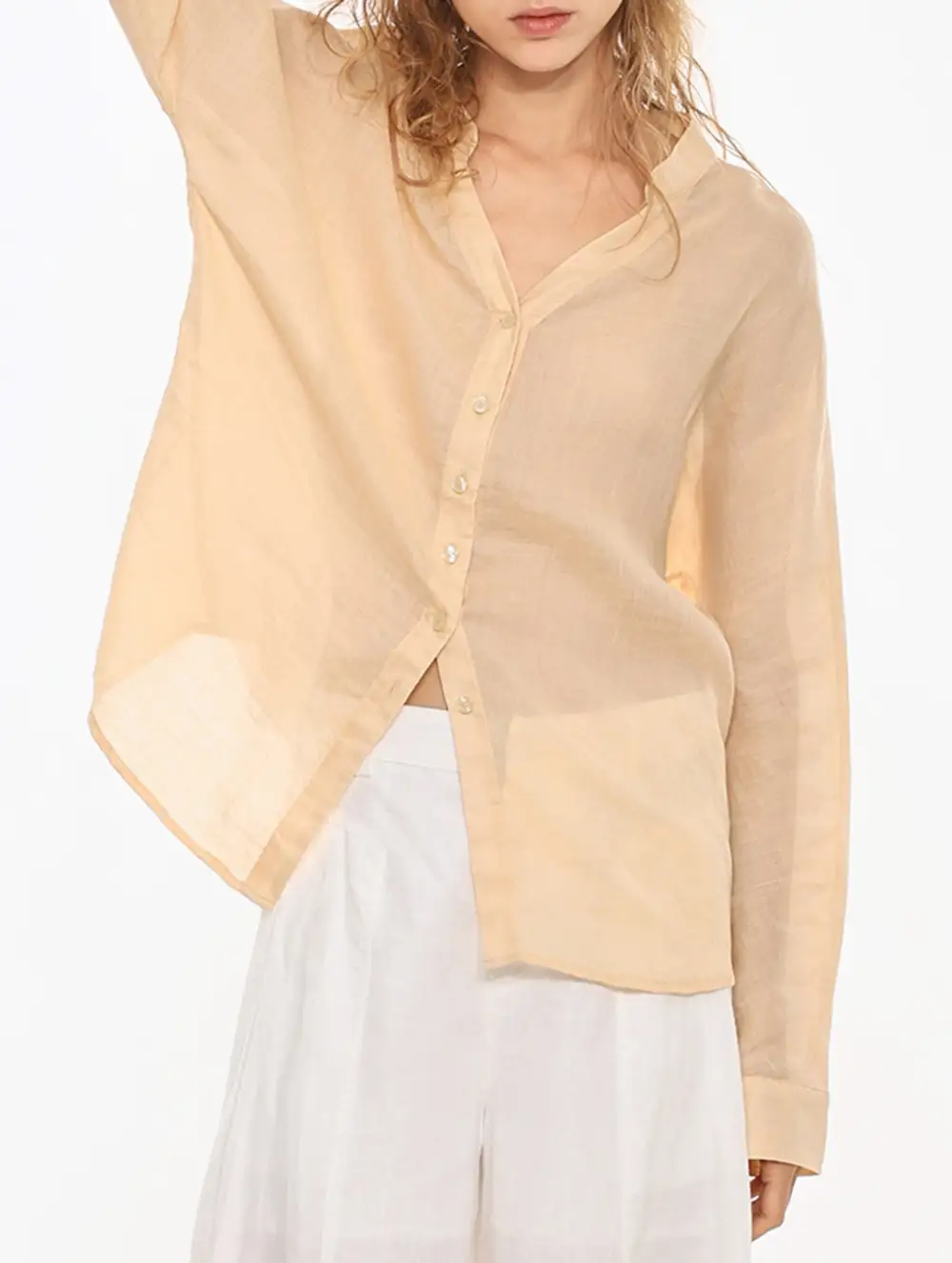 Ramie V Neck Lightweight Top