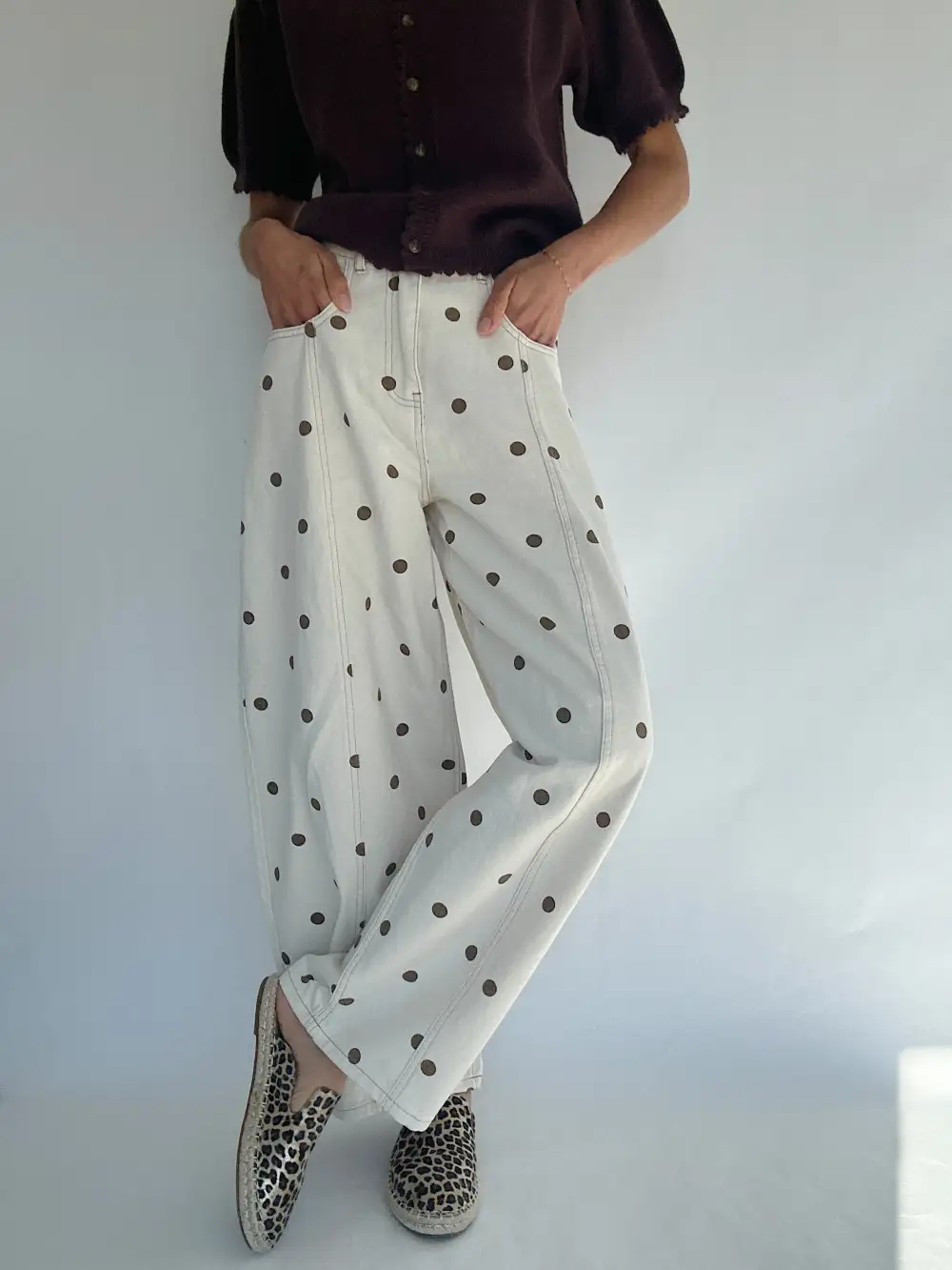 Polka Dot Barrel Pants