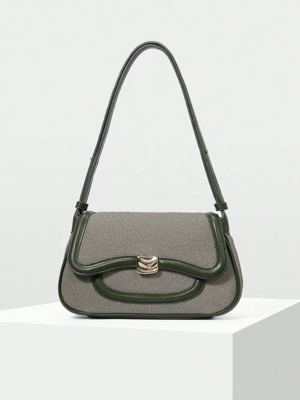 Block Trim Shoulder Bag