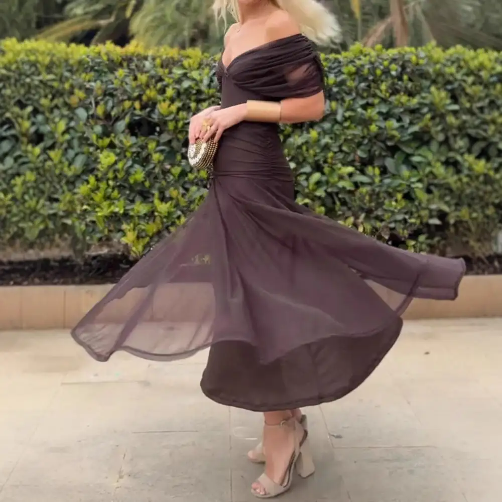 Women's V-Neck Chiffon Cape Bridal Dress