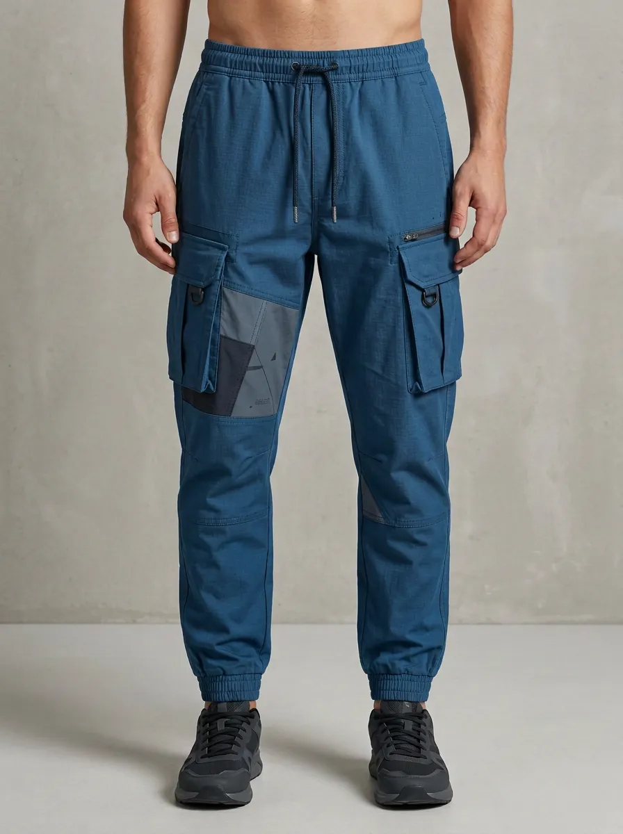 Men's Tactical Streetwear Patchwork Printed Cargo Pants