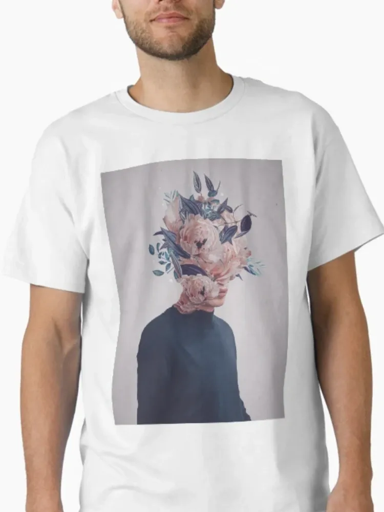 Women's Surreal Floral Print Crew Neck Short-Sleeve T-Shirt