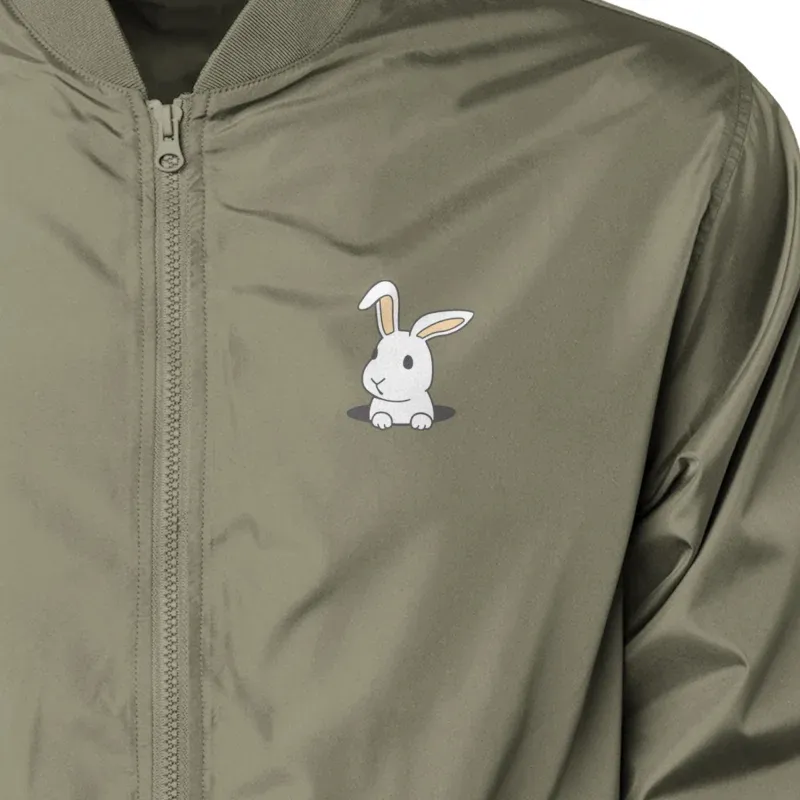 Cute Bunny Graphic Bomber Jacket