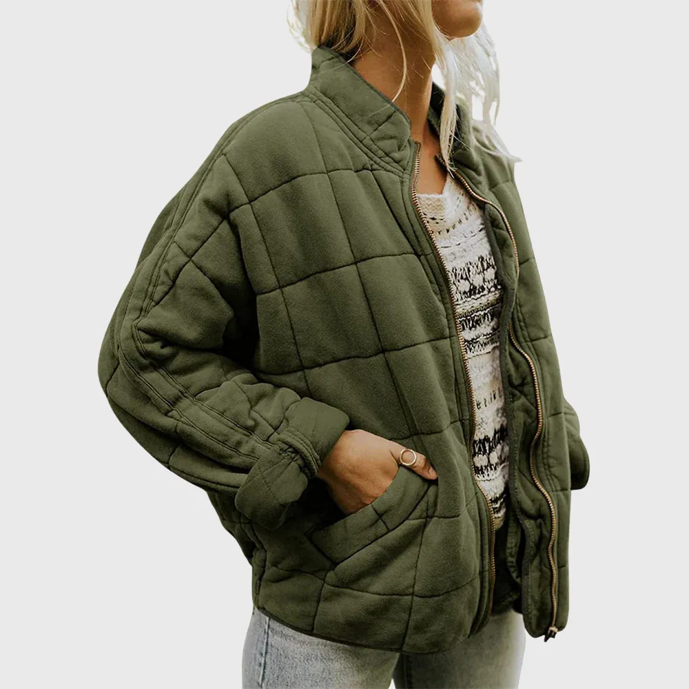 Padded Zip Front Tailored Jacket