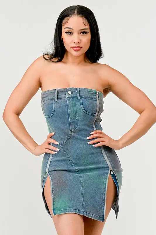 Comfort Fit Denim Mini Dress
