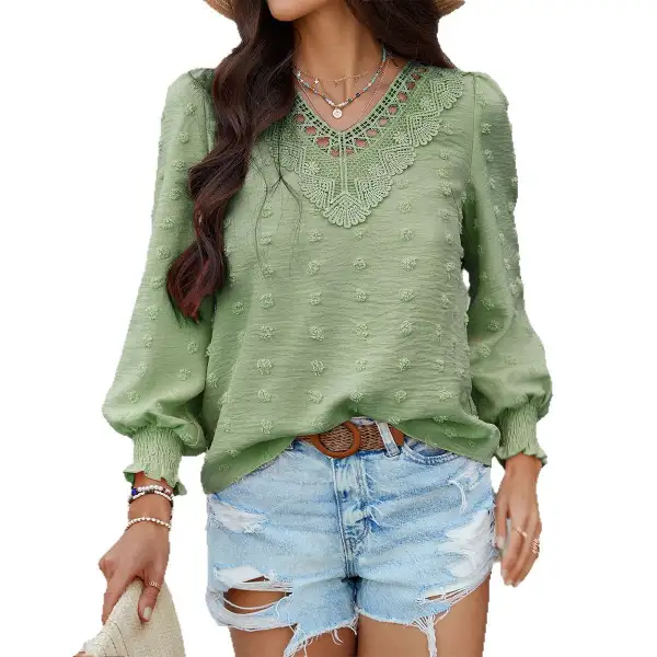 Jacquard Embroidered Long Sleeve Shirt
