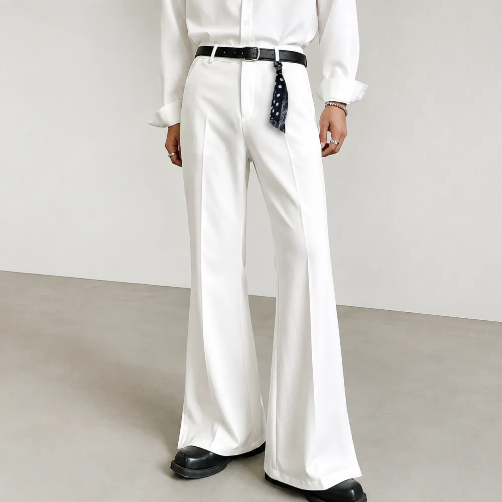 High-Waisted Flared Tailored Trousers