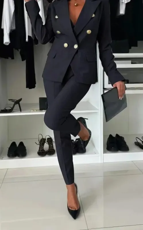 Double-breasted Blazer Suit