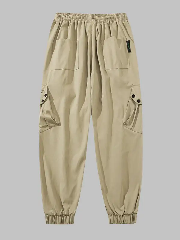 Men's multi-pocket drawstring cargo pants
