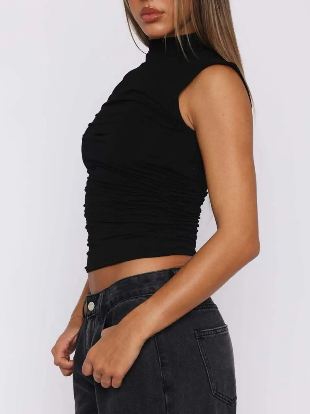 Relaxed Refined Ruched Tank Top