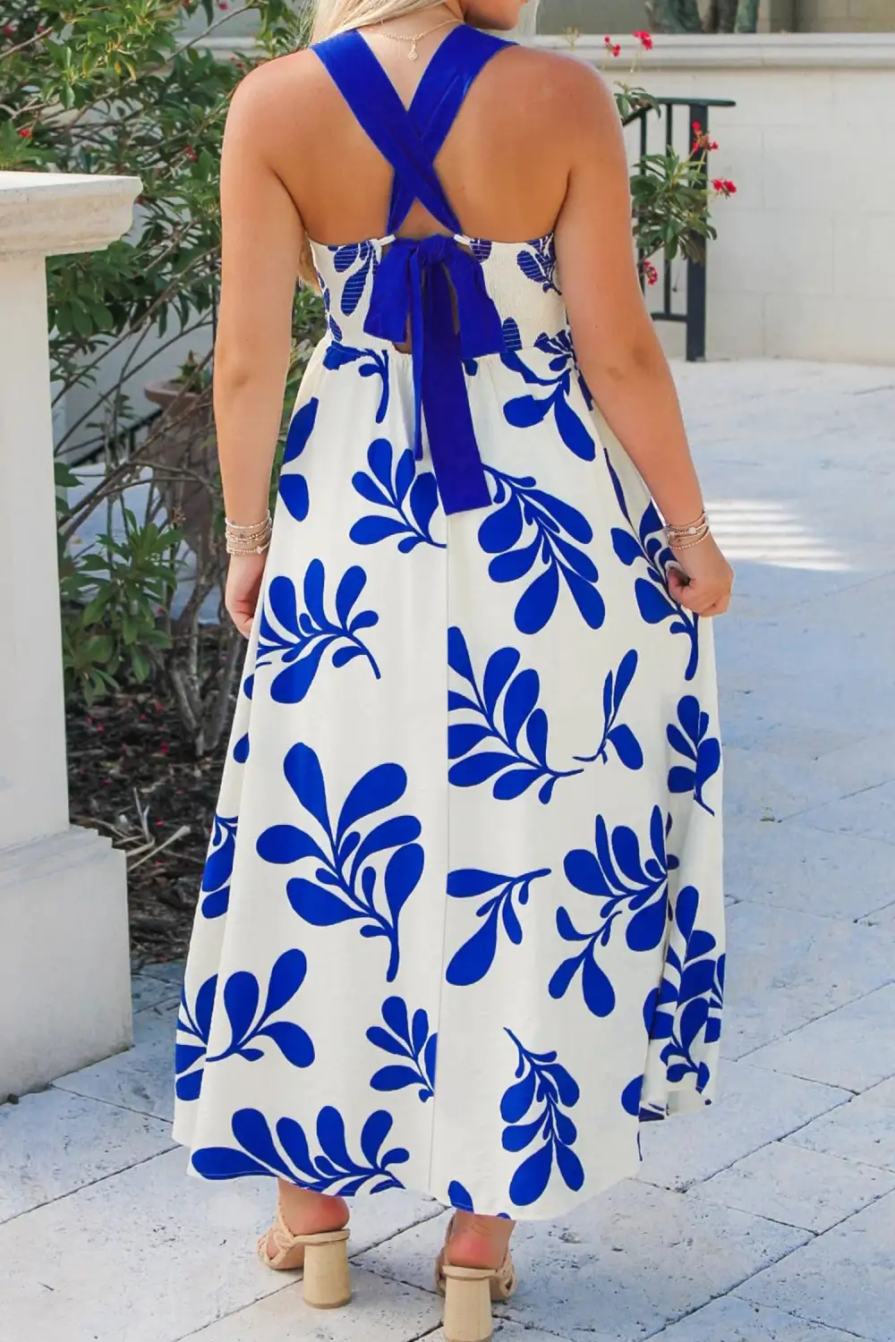 Floral Printed Sleeveless Dress Casual