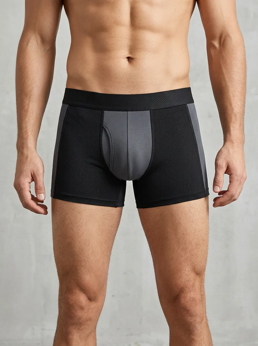Men's Classic Athletic Performance Two Tone Mesh Boxer Briefs