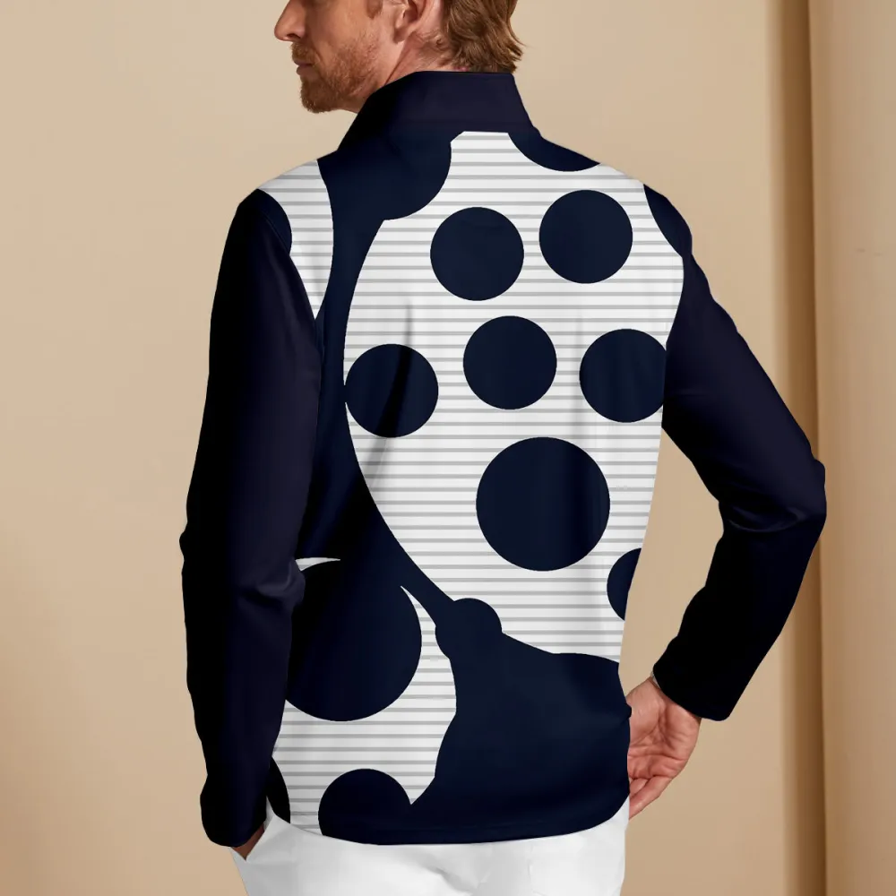 Modern Lightweight Colorblock Long Sleeve Golf Shirt