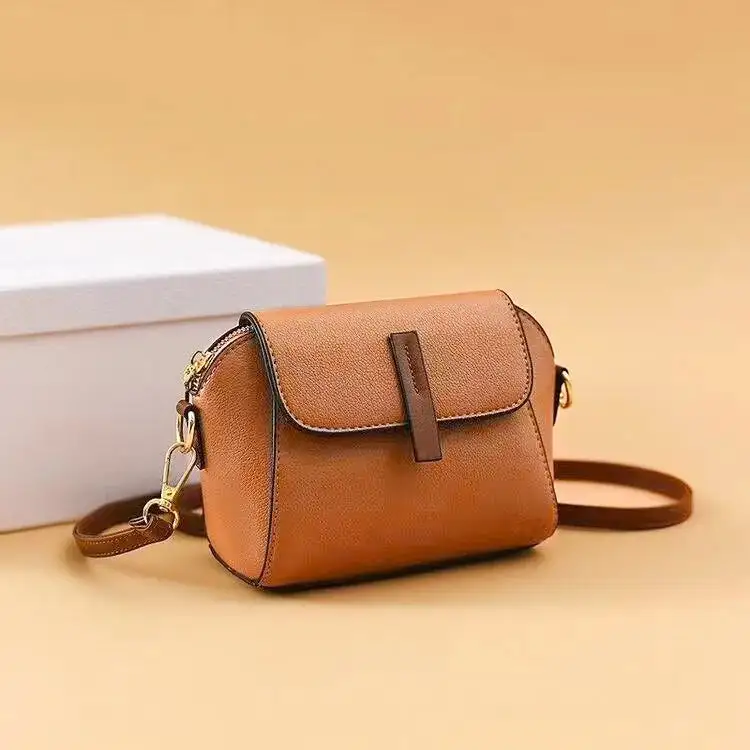 Chic Charm: Small Pu Leather Shoulder Purse With Fur Ball