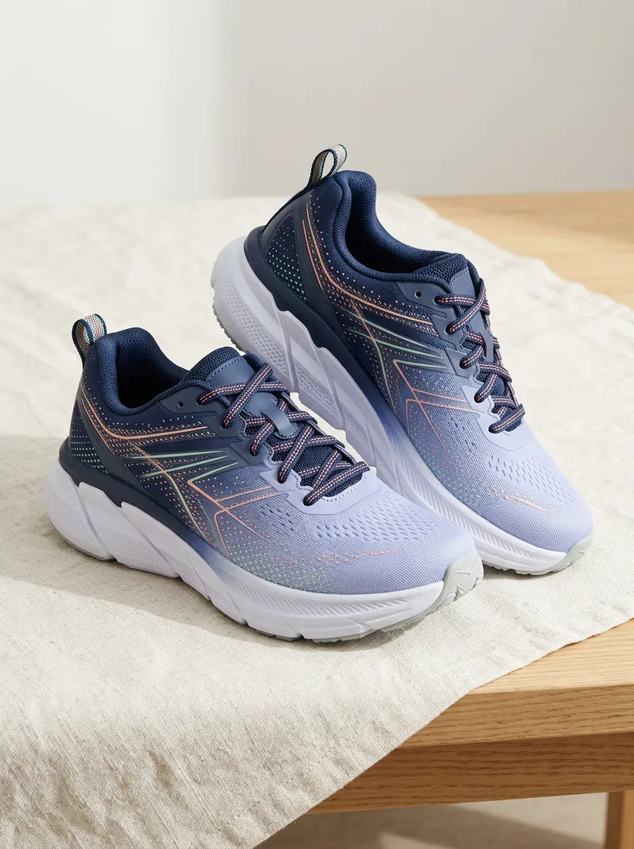 Women's Athletic Running Gradient Blue Printed Sneakers